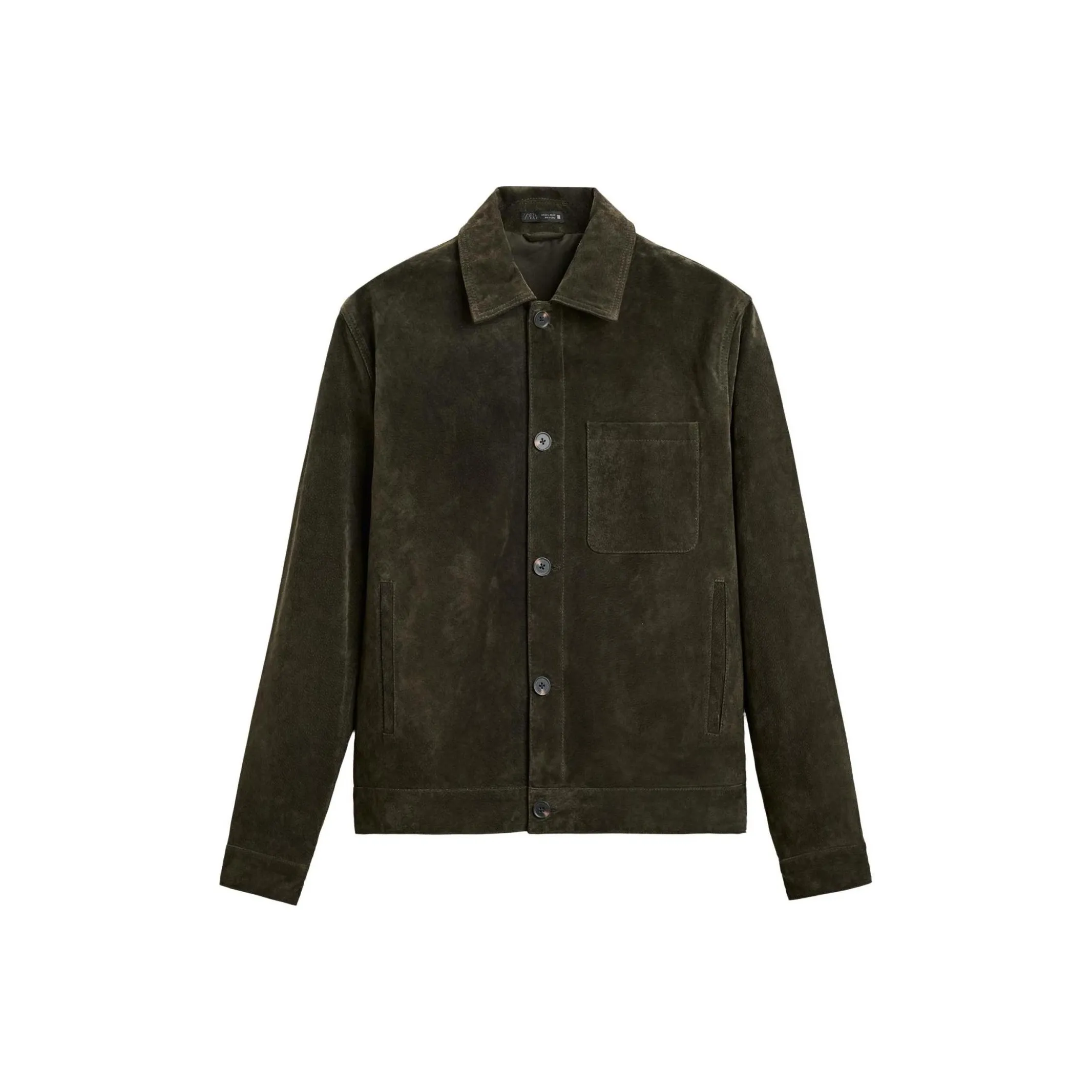 ZARA Leather Jacket Men's Green