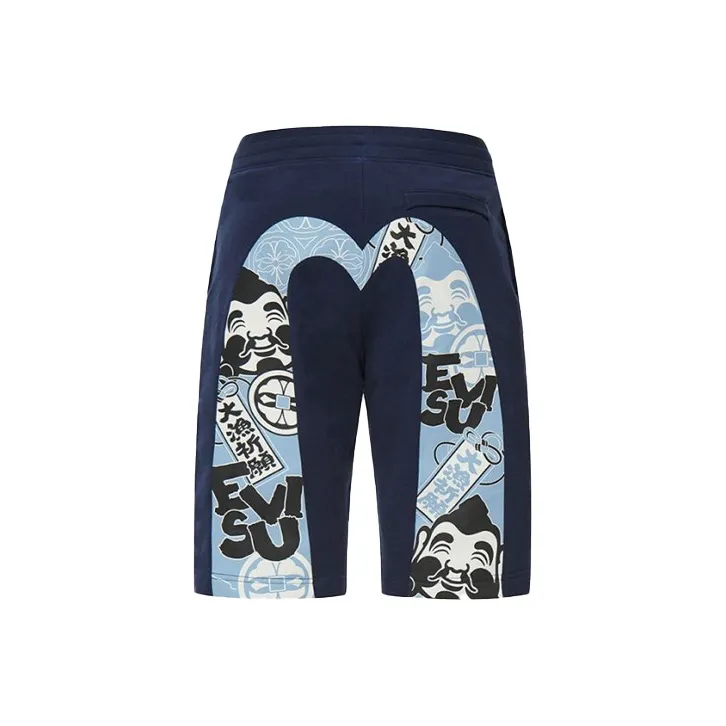 EVISU Темно-синие мужские повседневные шорты