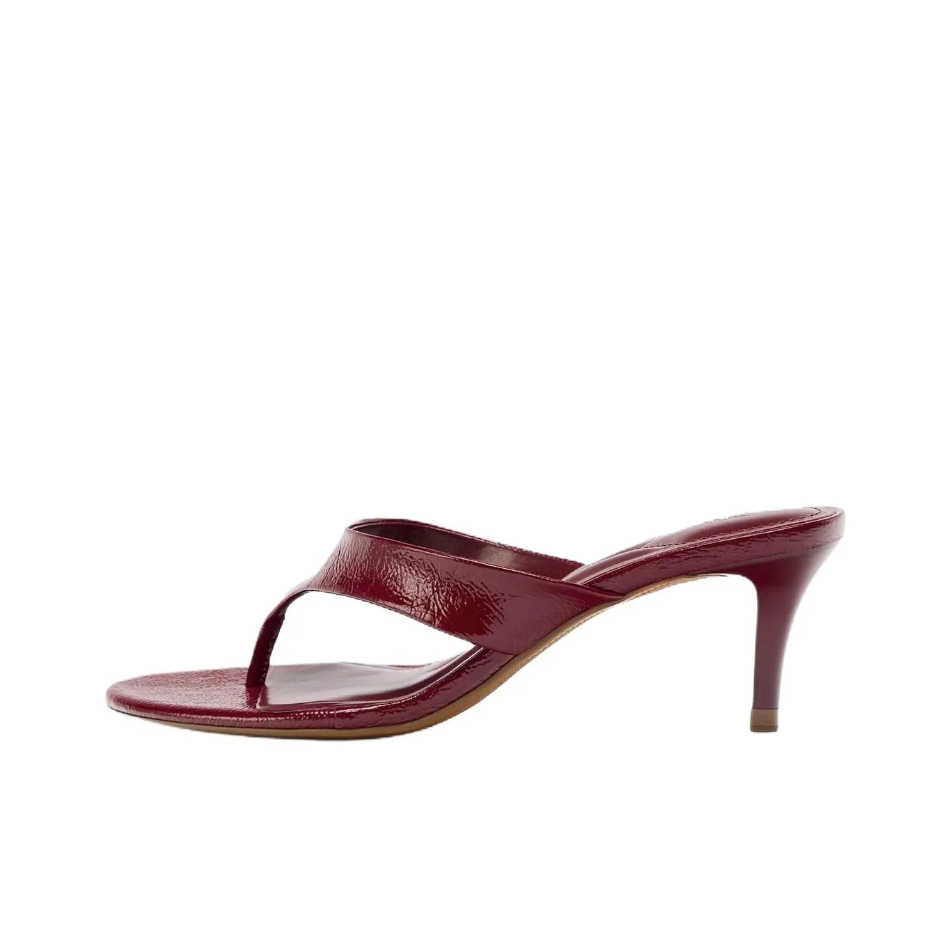 ZARA Шлепанцы Женские Темно-красный Цвет