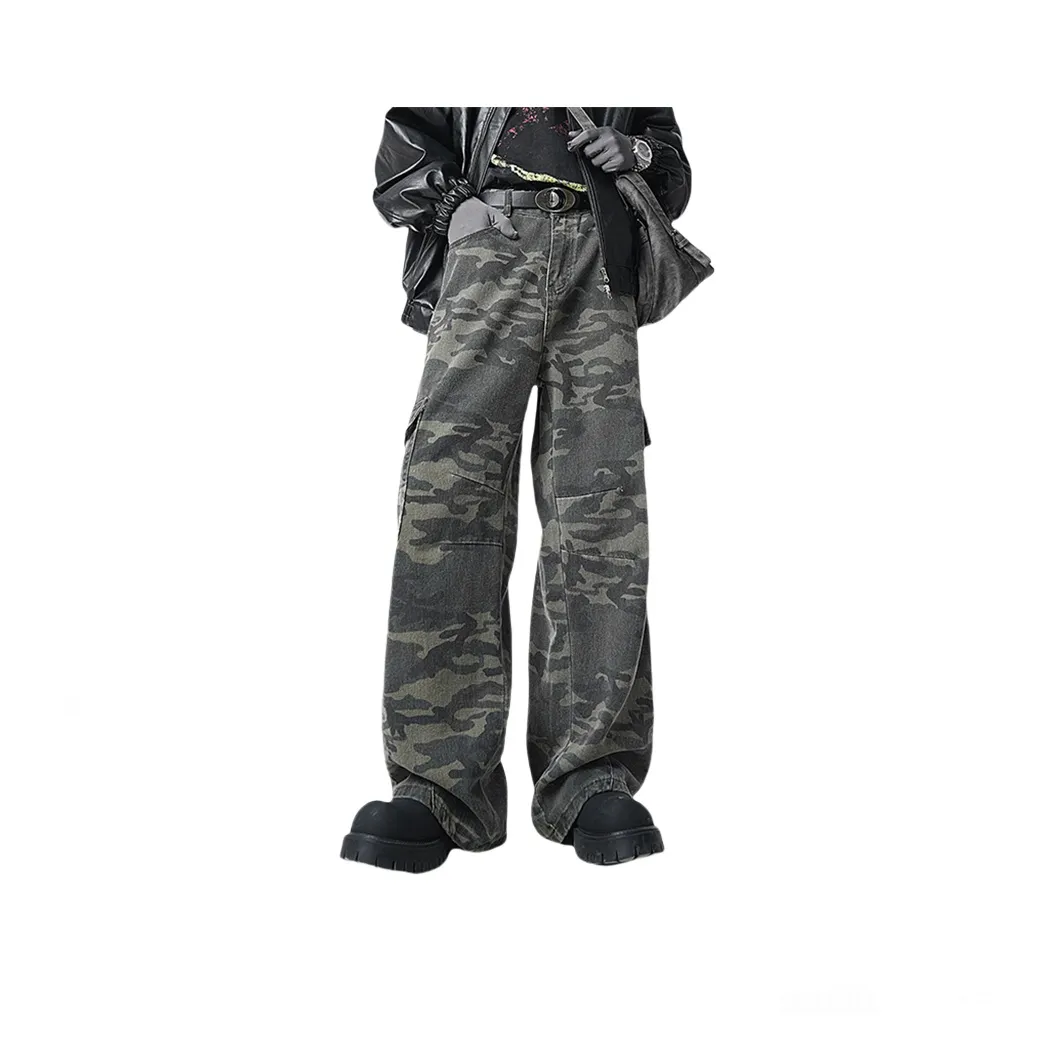 Novamen Карго Брюки Унисекс Камуфляж Зеленый