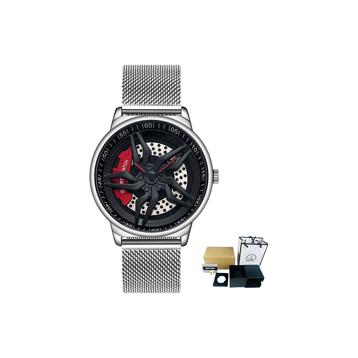 Sanda Wheel Collection Кварцевый механизм нержавеющая сталь ремешок мужские часы циферблат с черепом