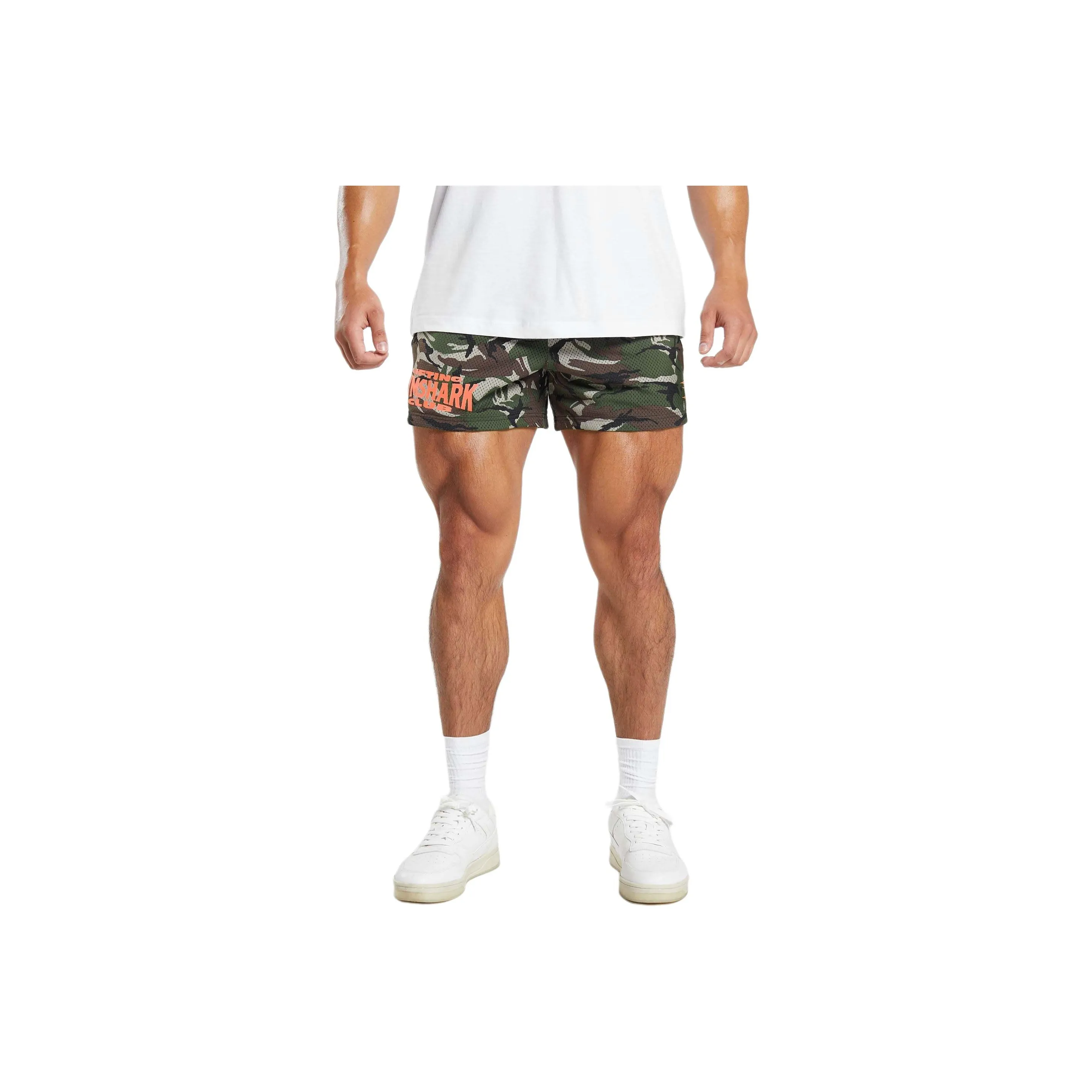 GYMSHARK LIFTING CLUB PRINTED MESH 5' SHORTS Casual Shorts Men's Olive Green