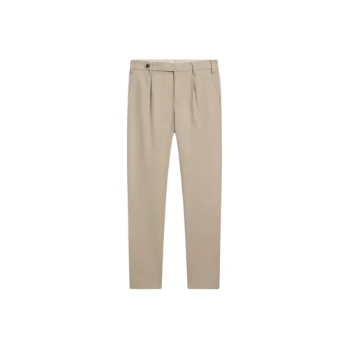 Massimo Dutti Бежево-коричневый Мужские костюмные брюки