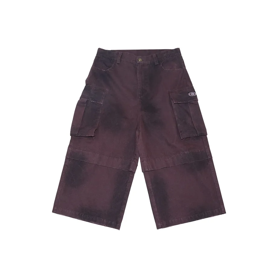 TREMINAL Карго шорты унисекс вымытый фиолетовый модель G418