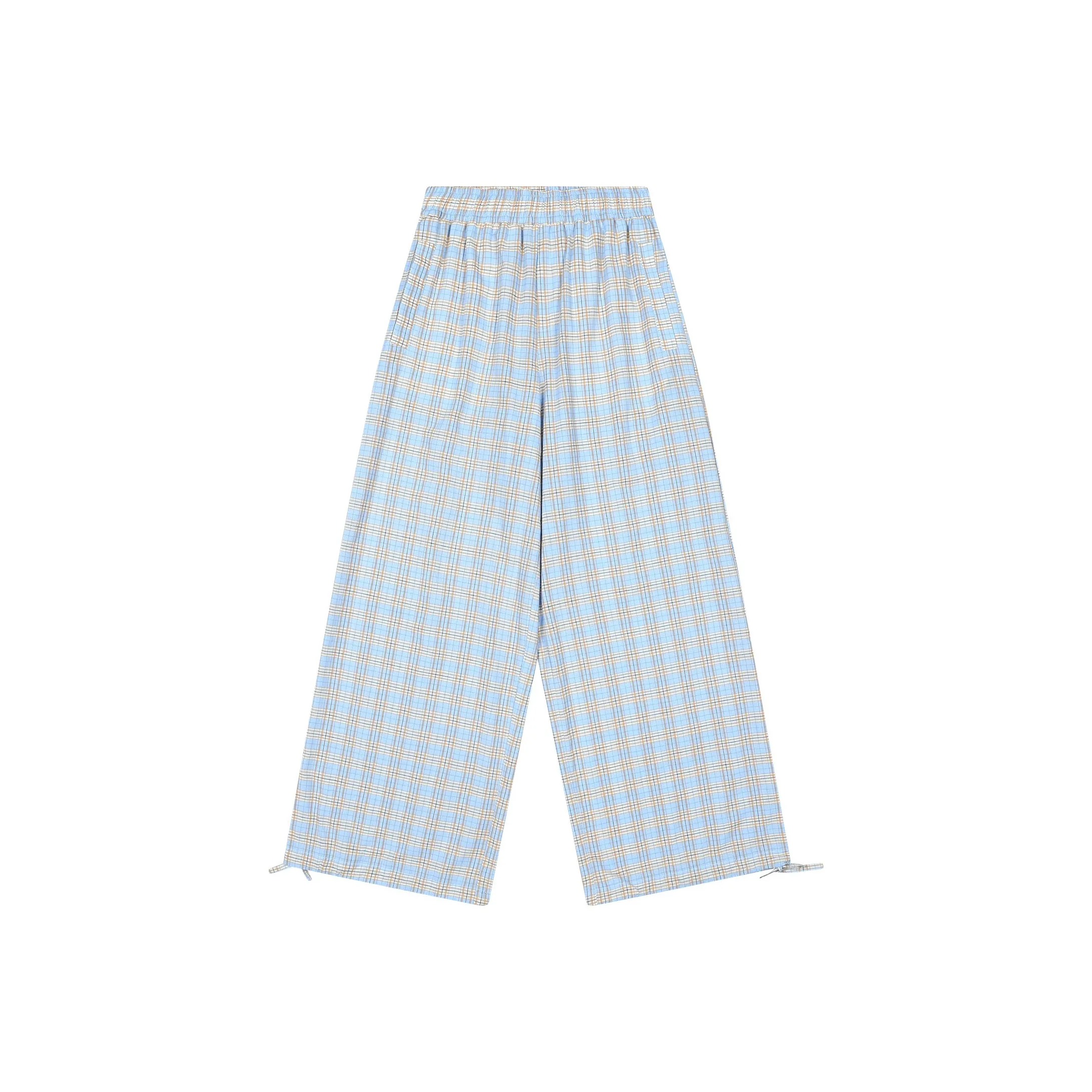 MostwantedLab Casual Pants Unisex Blue White Plaid