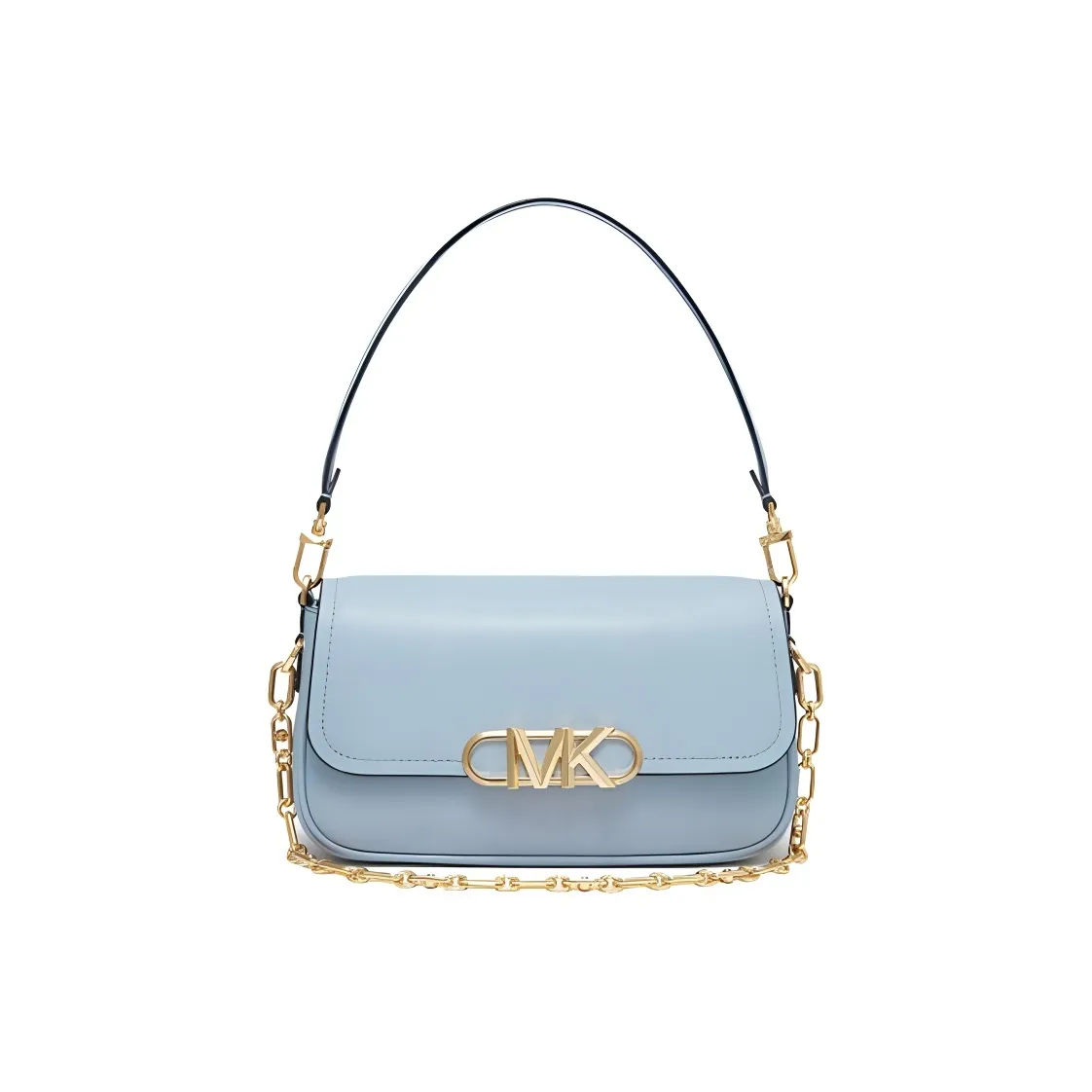 MICHAEL KORS PARKER Cow Leather Crossbody Bag, Shoulder Bag Medium Size Women's Light Blue