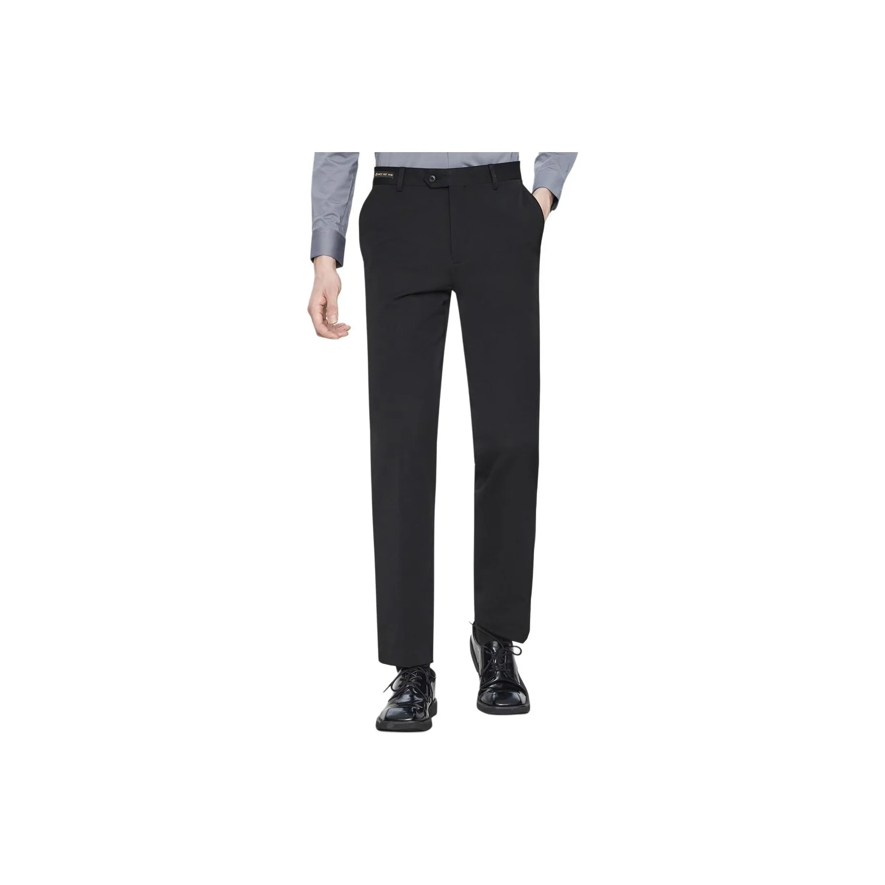 Красные фасоль Гладкие и Эластичные Брюки костюма Мужские Черные