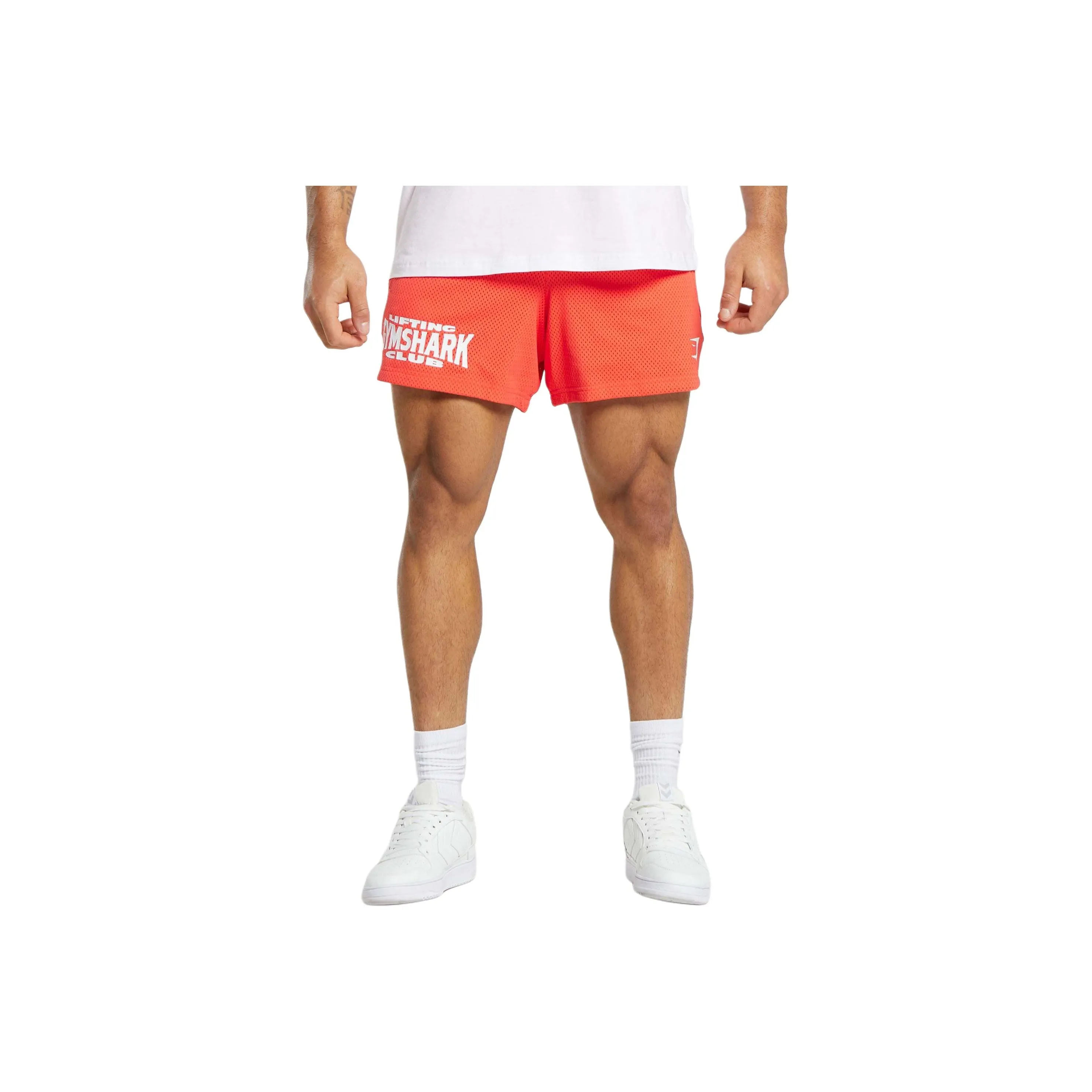 GYMSHARK Подъемный Клуб Сетка 5' Шорты Повседневные шорты Мужской Апельсин