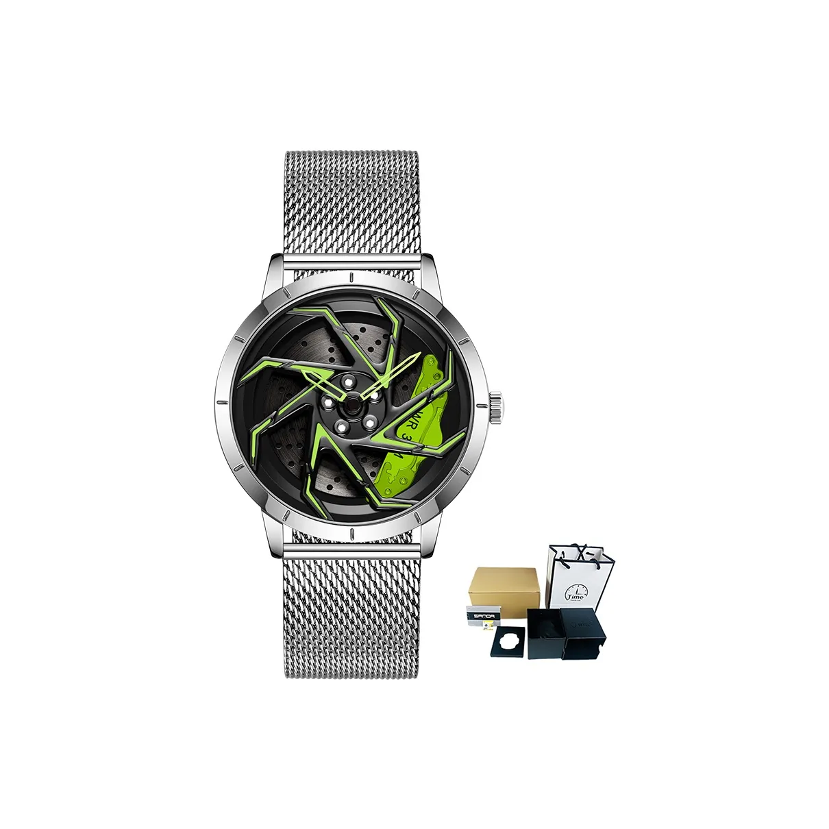 Sanda Wheel Collection Кварцевый механизм Сплав Ремешок Часы Мужские Часы С Открытым Механизмом