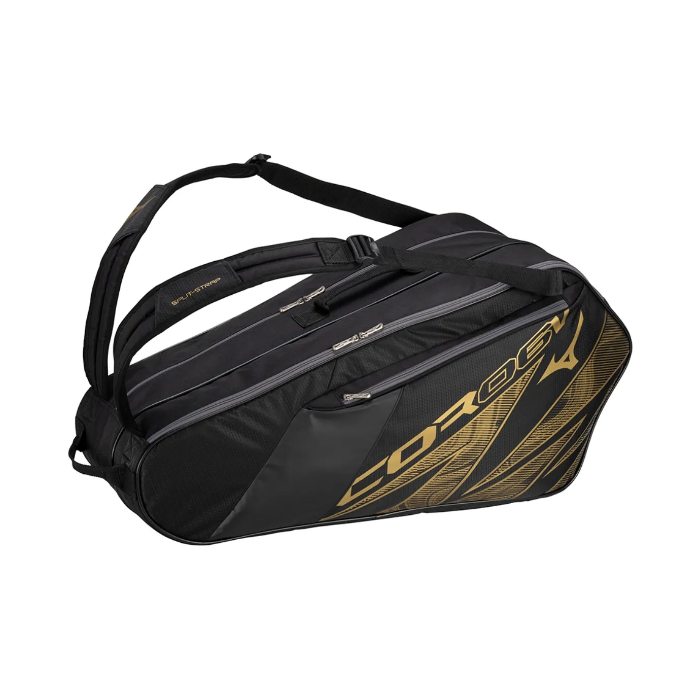 Mizuno Ткань+PVC Спортивные сумки Черный Золотой 63JDB00190 Унисекс