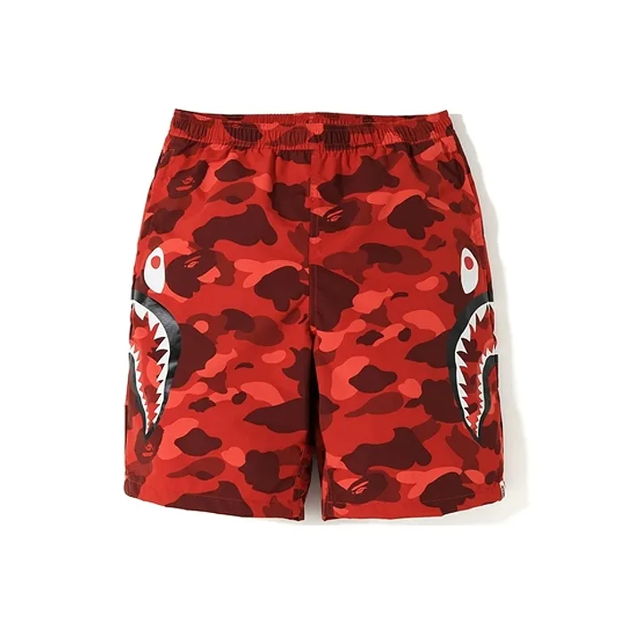 Bape Color Camo Side Shark Beach Shorts