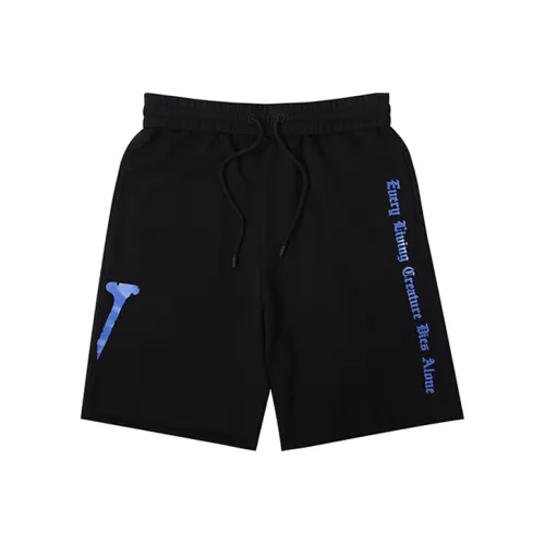 VLONE Gothic Alphabet Series Черно-синие Унисекс Повседневные шорты