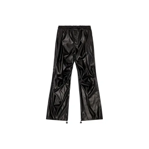 DIESEL Черные Мужские Кожаные Брюки