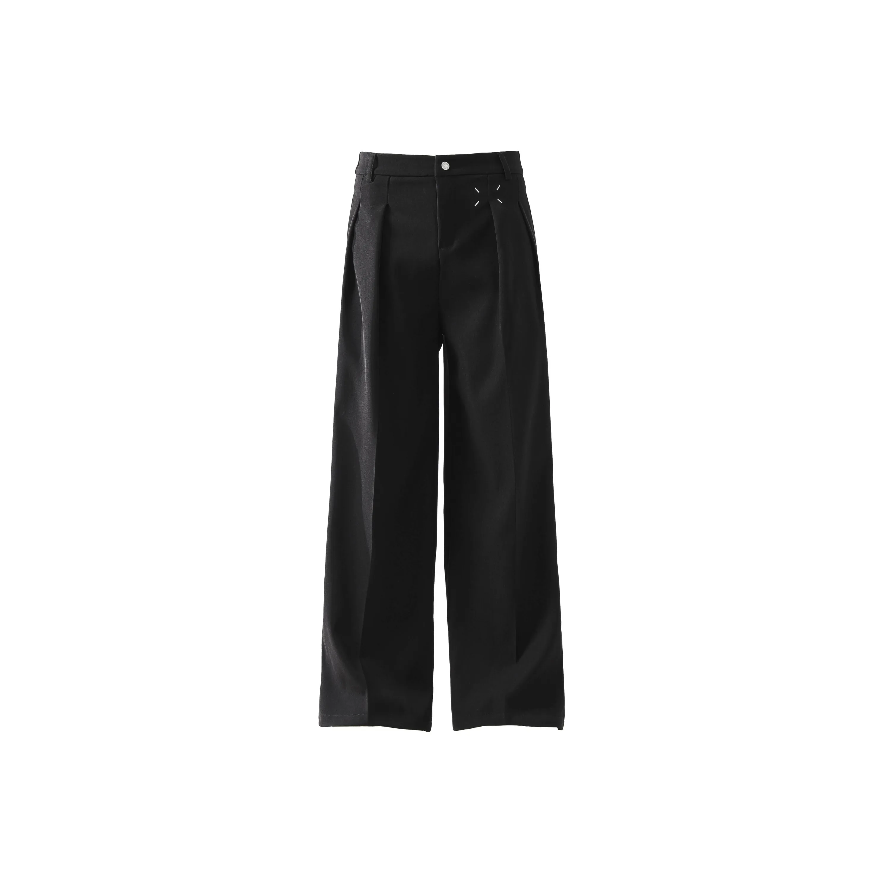 BLACK AT Черные унисекс костюмные брюки