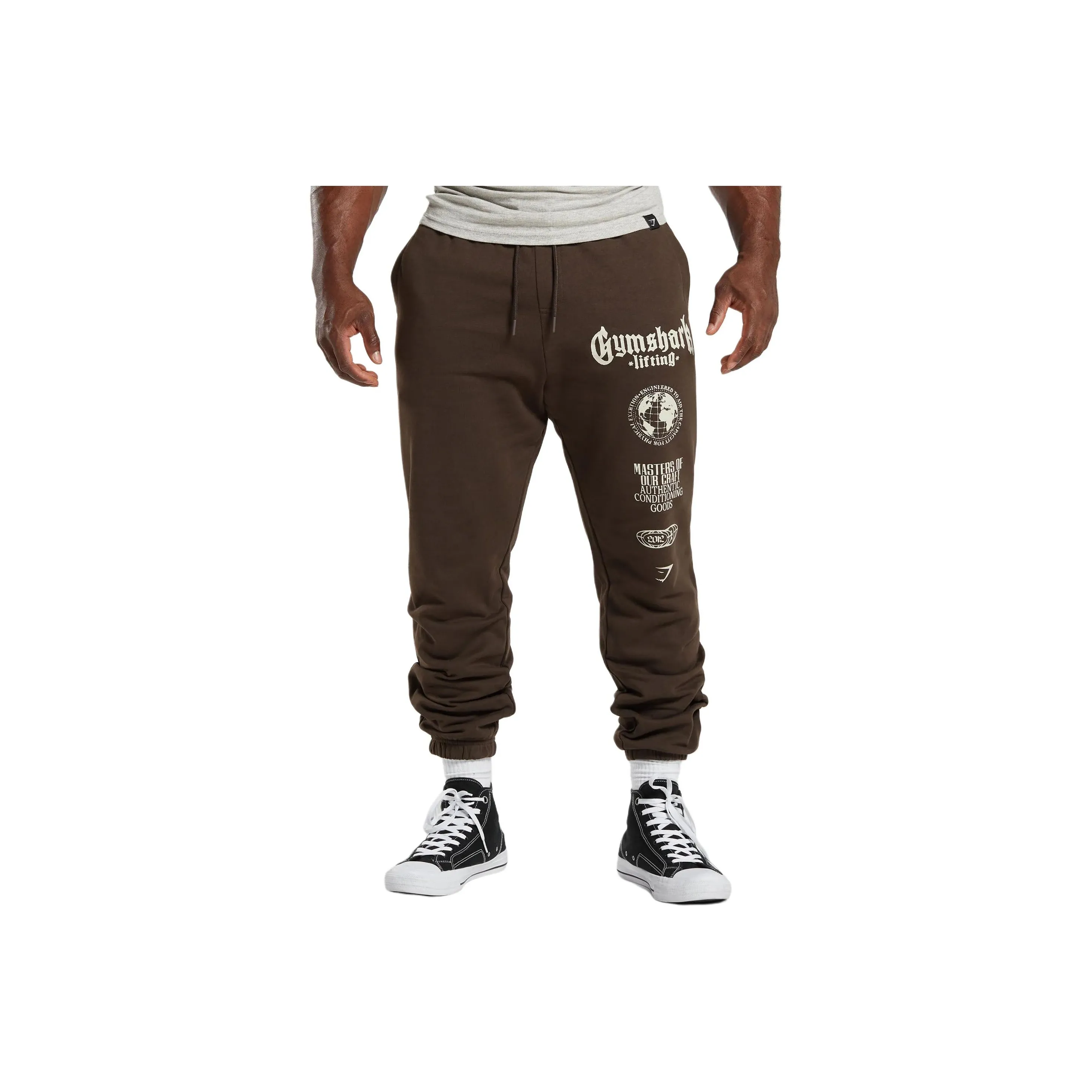 GYMSHARK Knitted Sports Pants Men's Brown