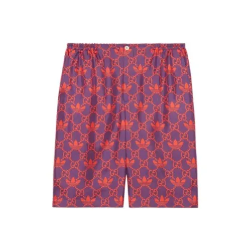 GUCCI X ADIDAS Collaboration Фуксия Унисекс Повседневные шорты