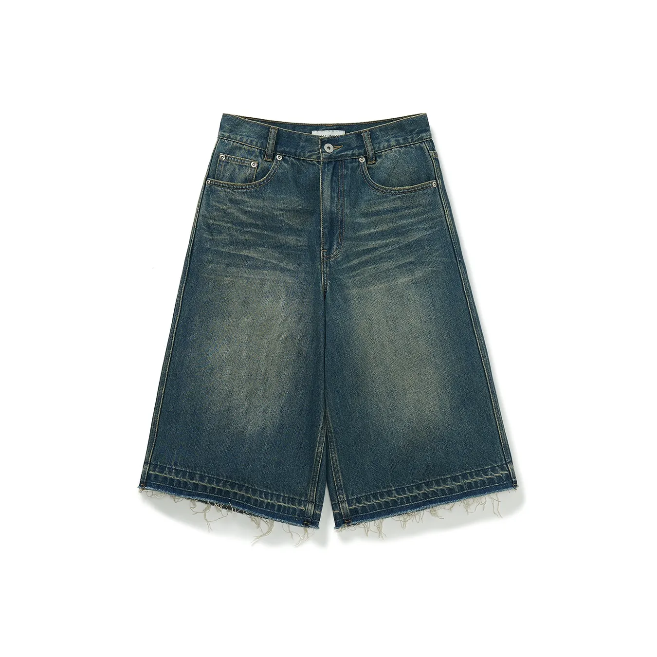714STREET Denim Shorts Unisex Dark Denim Blue