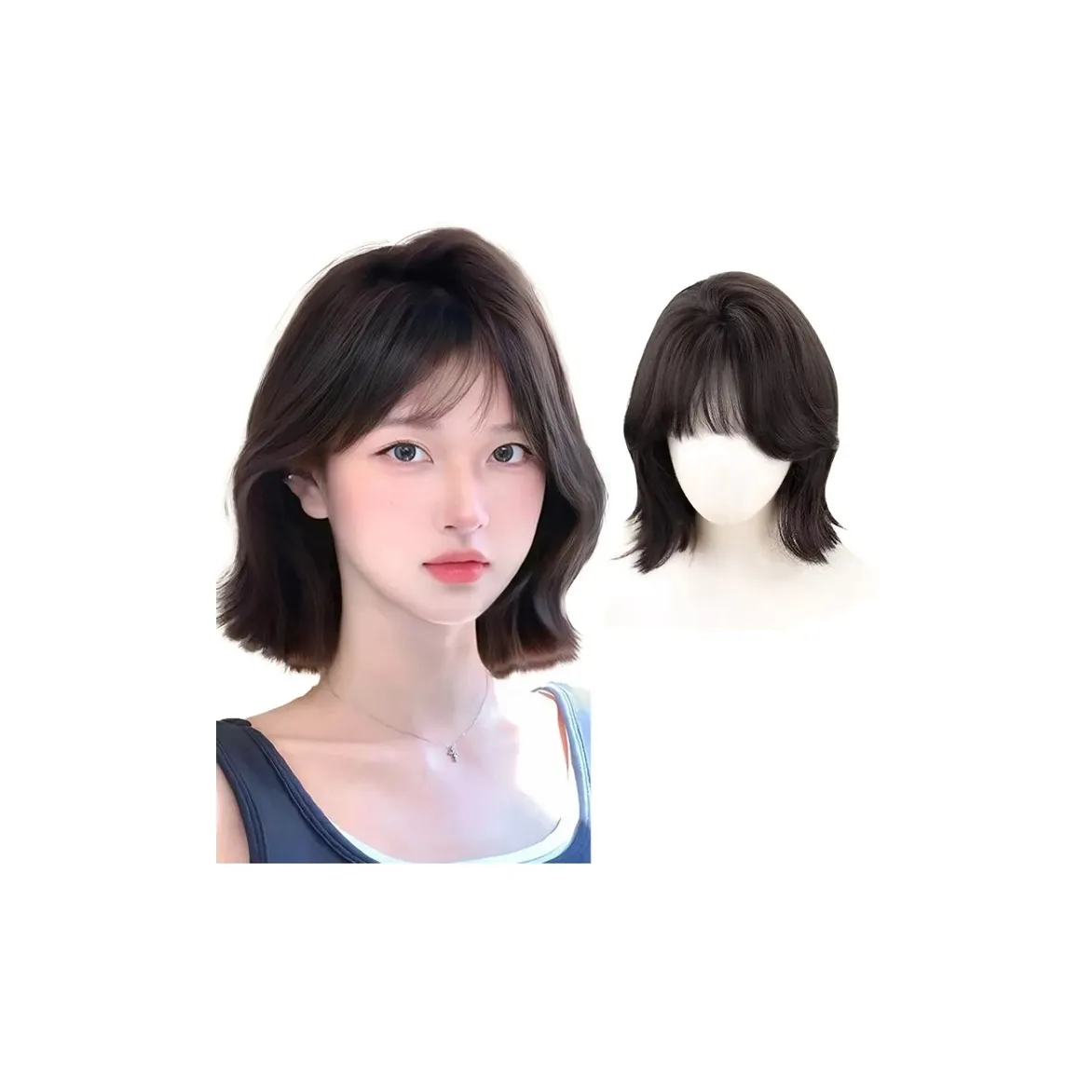 QIYEXUE Kendou Девушка Парики Invisible Seamless Simulation