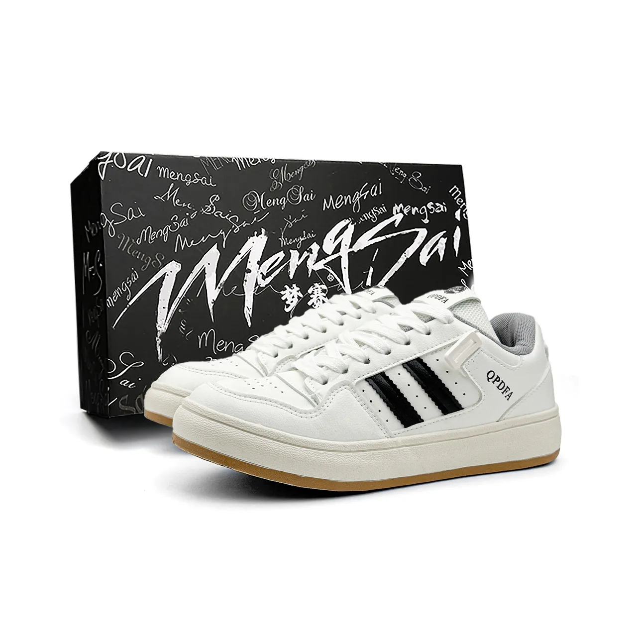 Mengsai Slip-resistant Abrasion-resistant And Balanced Low Top Скейтборд Кроссовки Мужские Бежево-черные