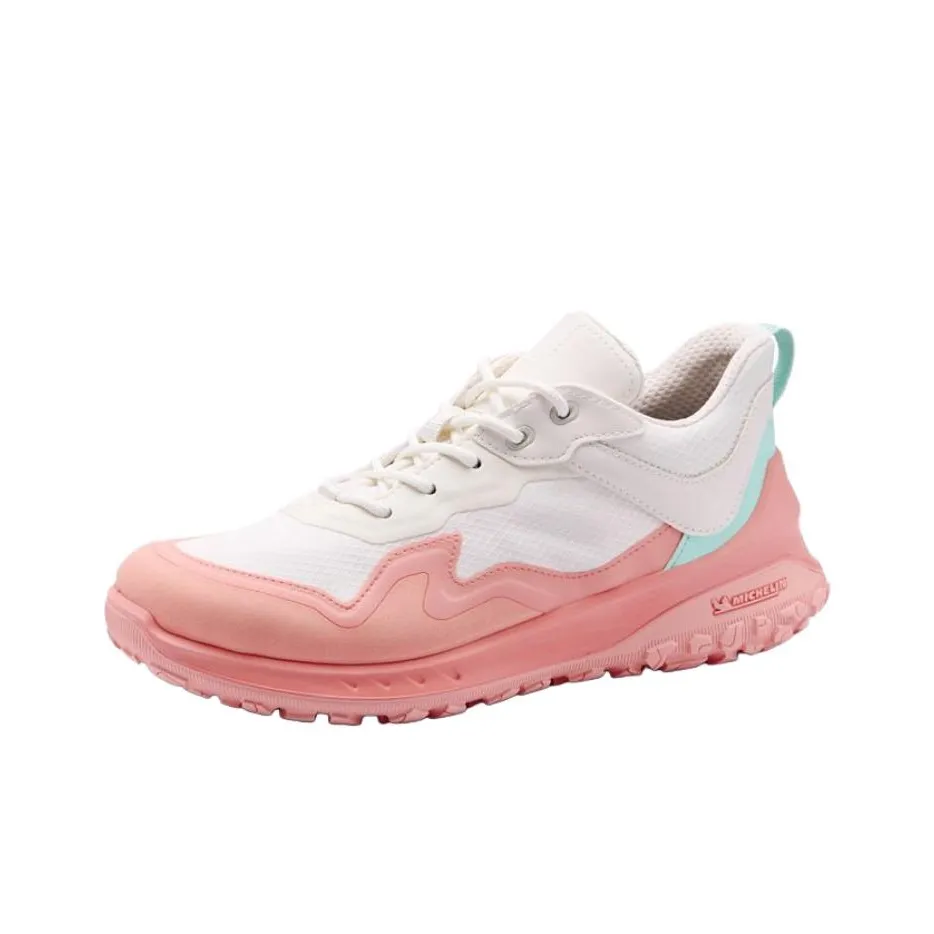 Ecco Otto series Устойчивые к истиранию Низкие Топы Альпинистские и Туристические Ботинки Женские Розовые Белые