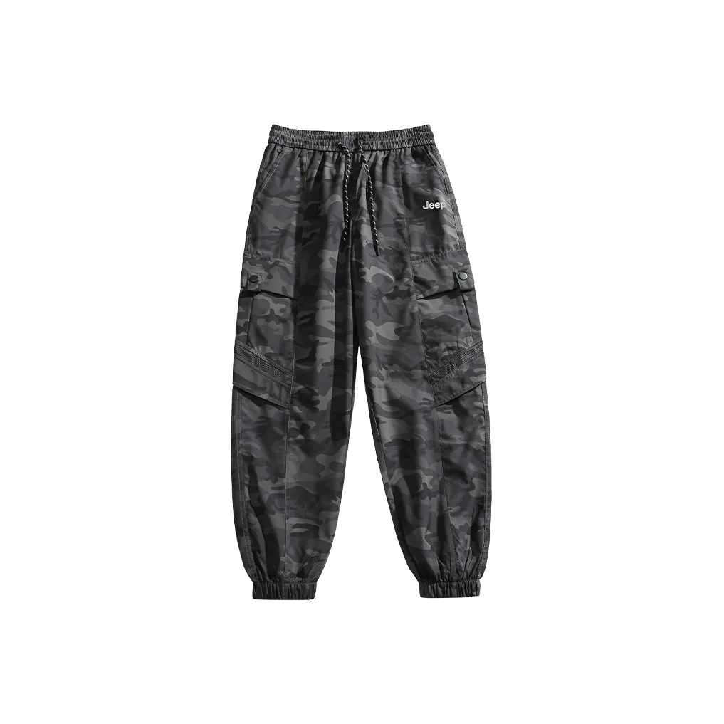 JEEP Эластичный манжет Свободный крой Рабочая одежда Спортивные штаны Повседневные штаны Унисекс