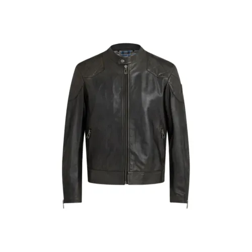 Belstaff Черные Мужские Кожаные Куртки