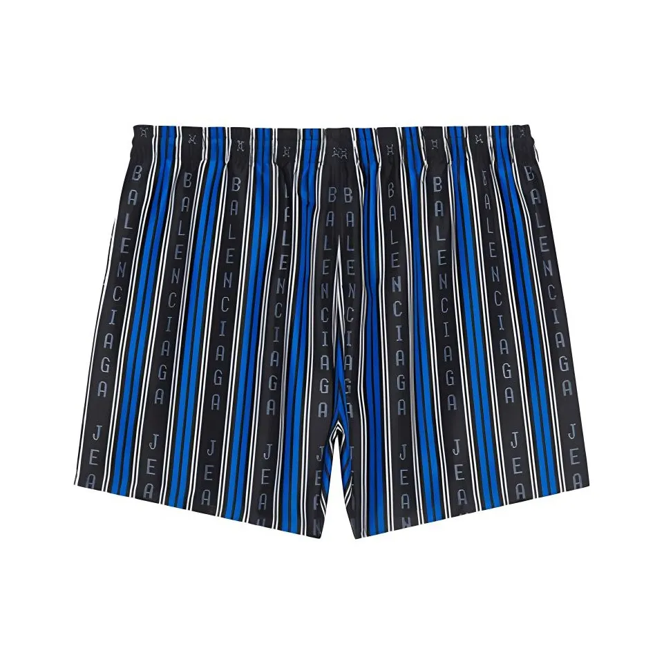 Balenciaga Logo Striped Swim Short