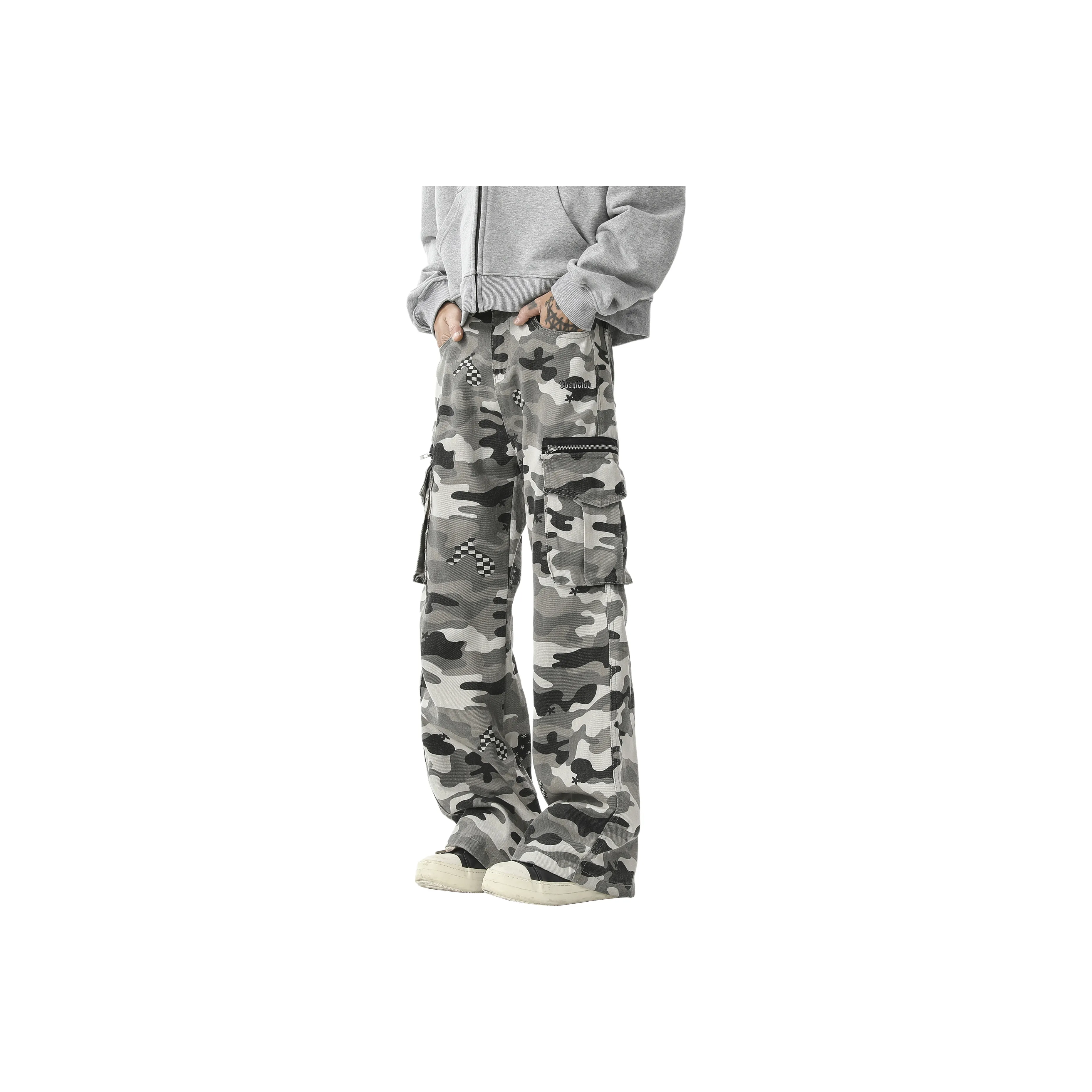 TBSM Cargo Pants Unisex Snow Camouflage