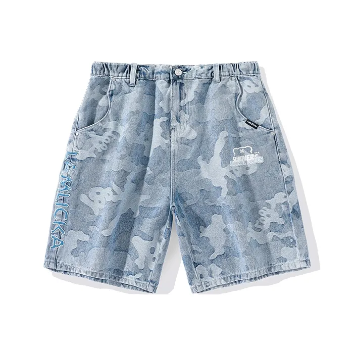LAMLICKA Loose Fit Shorts Unisex Blue LAMLICKA Свободный крой Шорты Унисекс Синий