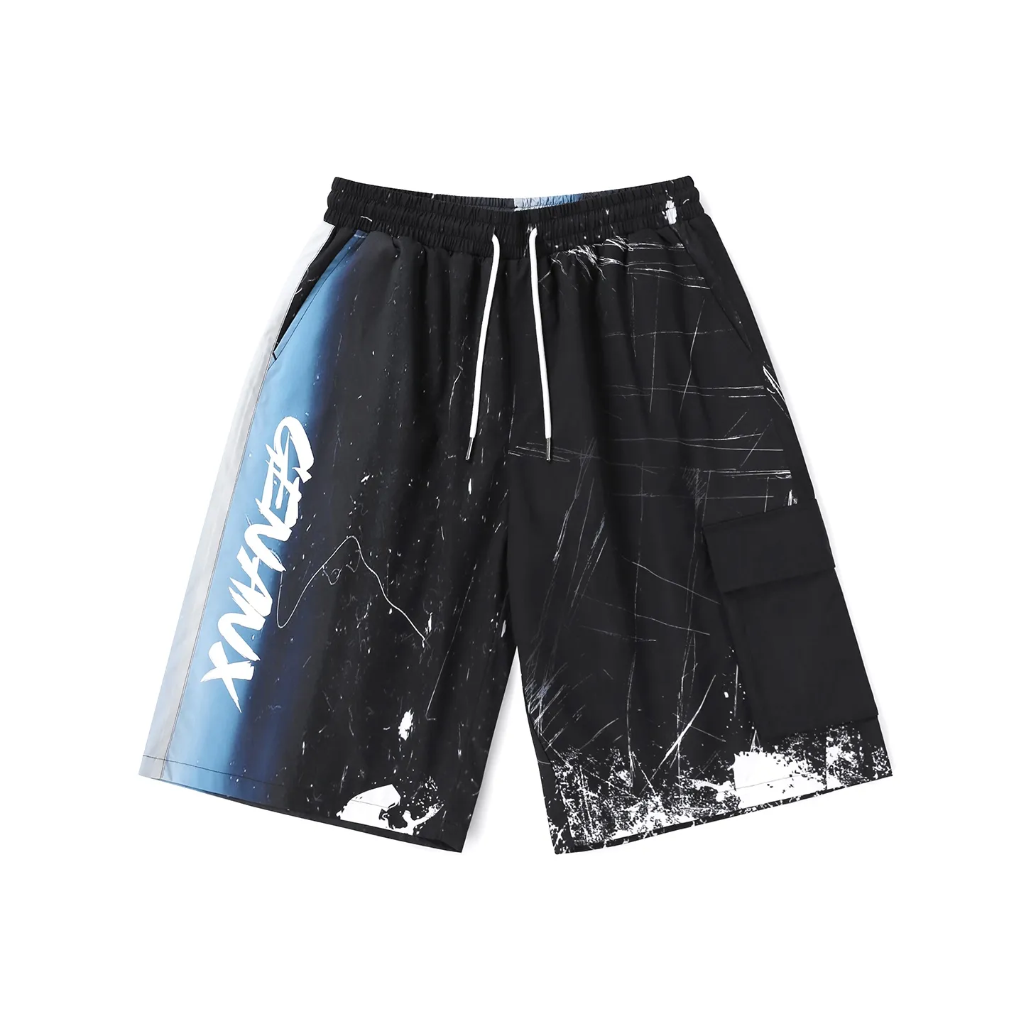 GENANX Casual Shorts Unisex Black