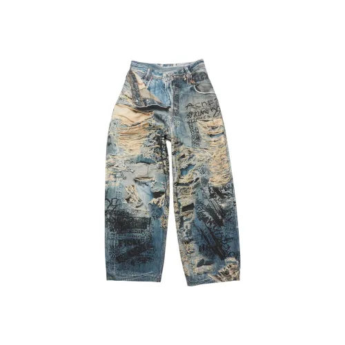 ACNE STUDIOS SS25 Средне-голубой Мужские Джинсы
