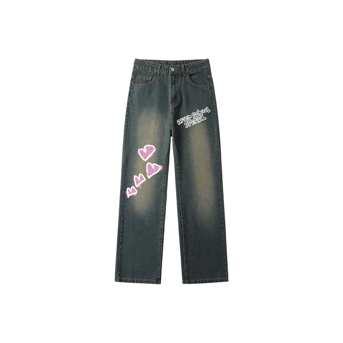 AFTER SCHOOL SPECIAL Джинсы Унисекс Винтаж Синий