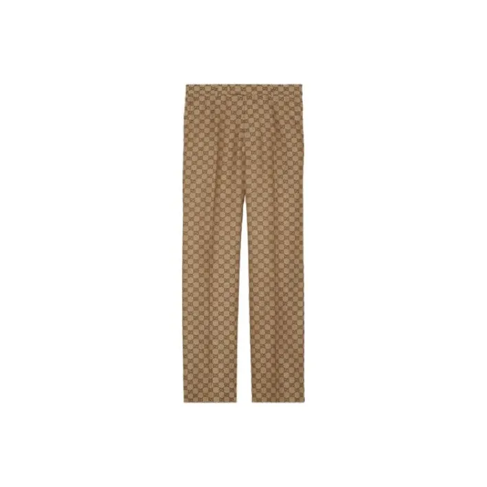 GUCCI Gg Linen Blend Canvas Pants