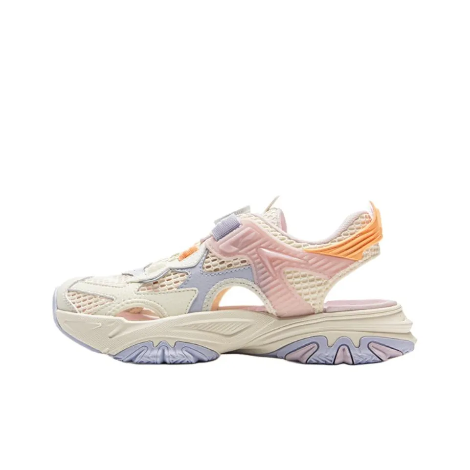 LINING YOUNG Sports Life Collection Anti KICK Амортизация Низкий Топ Детские Сандалии Белый Подростки