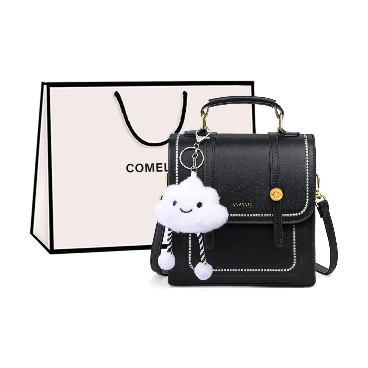 COMELY Коровья кожа Маленький рюкзак Стандартный Женский Черный