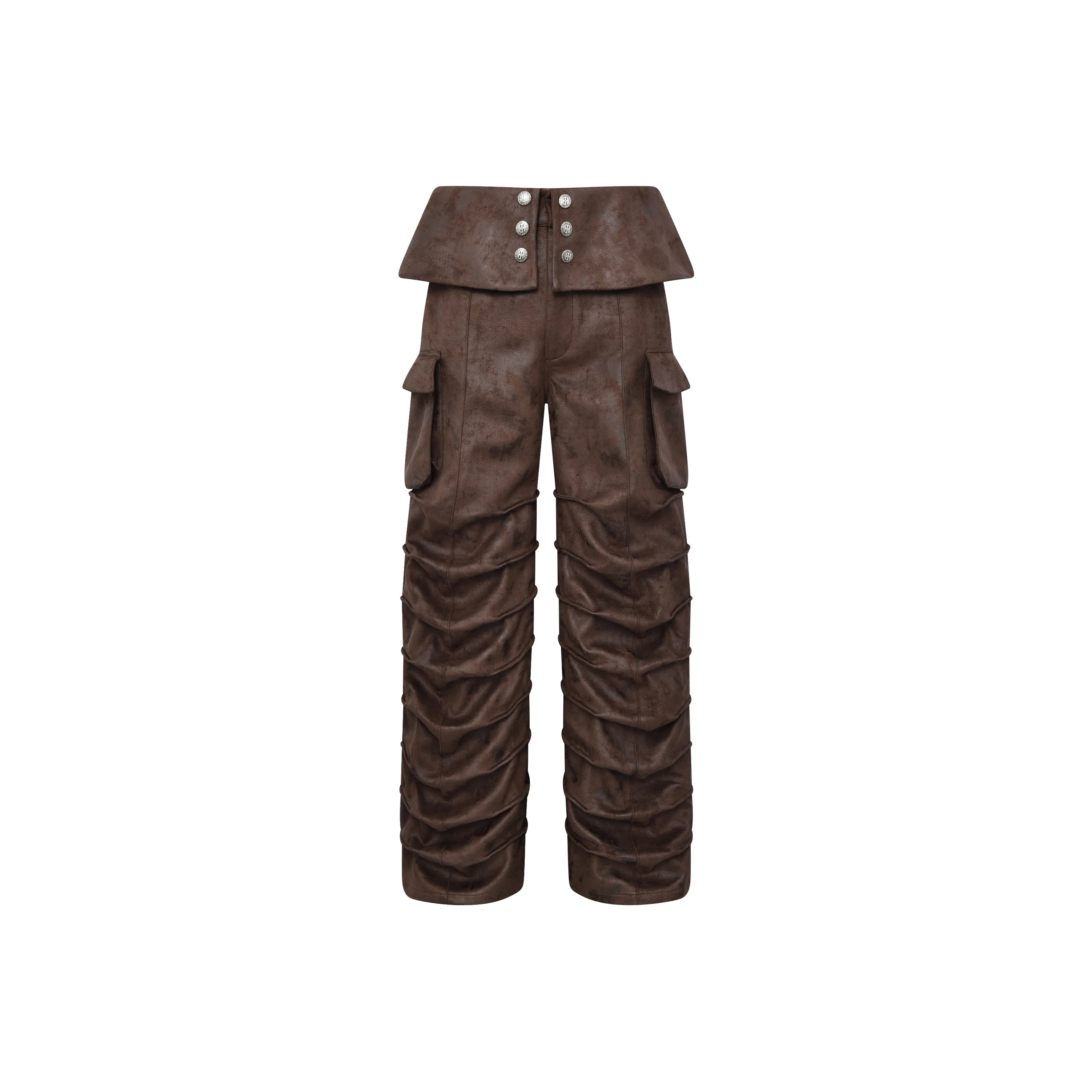 BIRTH OF ROYAL CHILD Leather Pants Unisex Brown