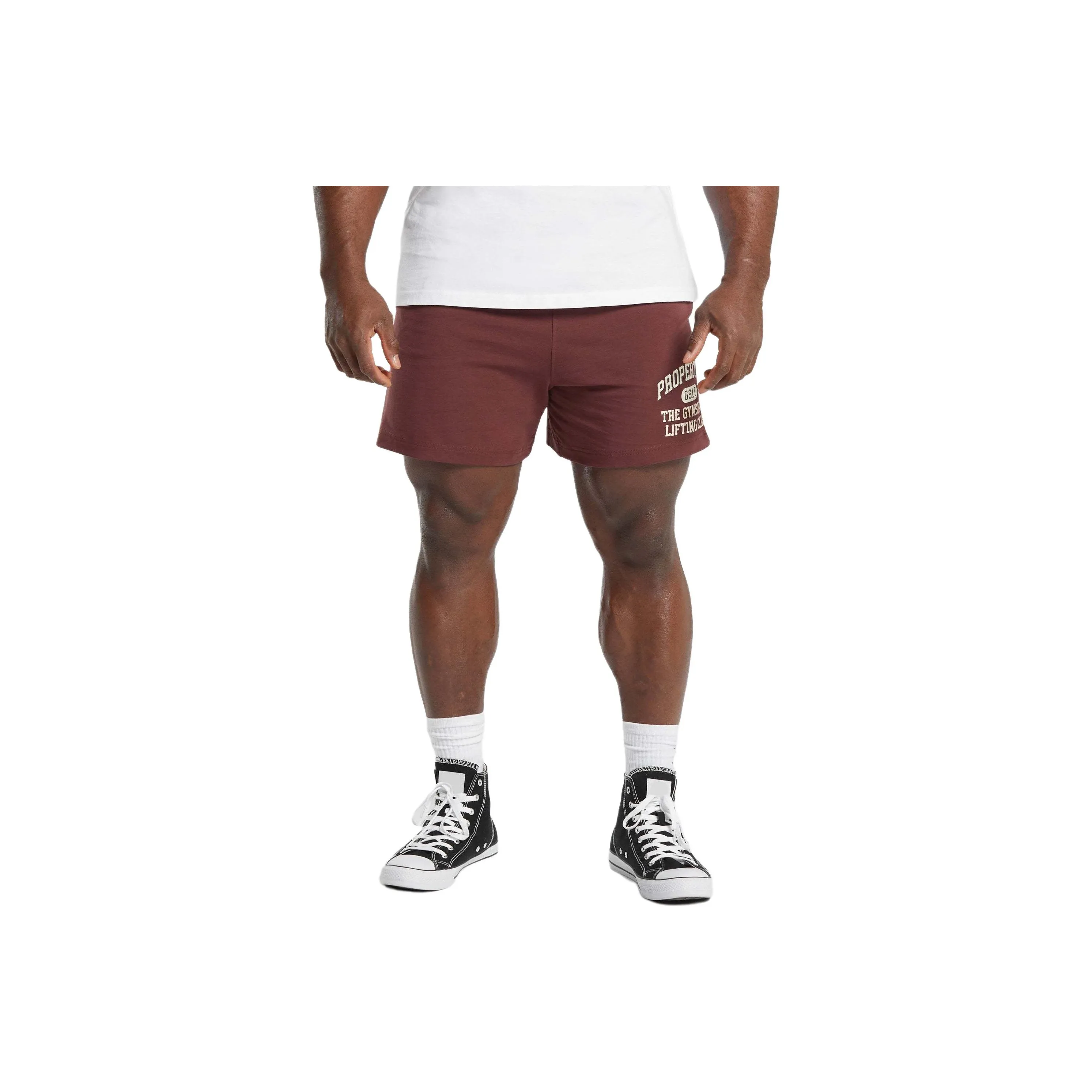 GYMSHARK Легкий Джерси Шорты Повседневные шорты Мужской Бургунди