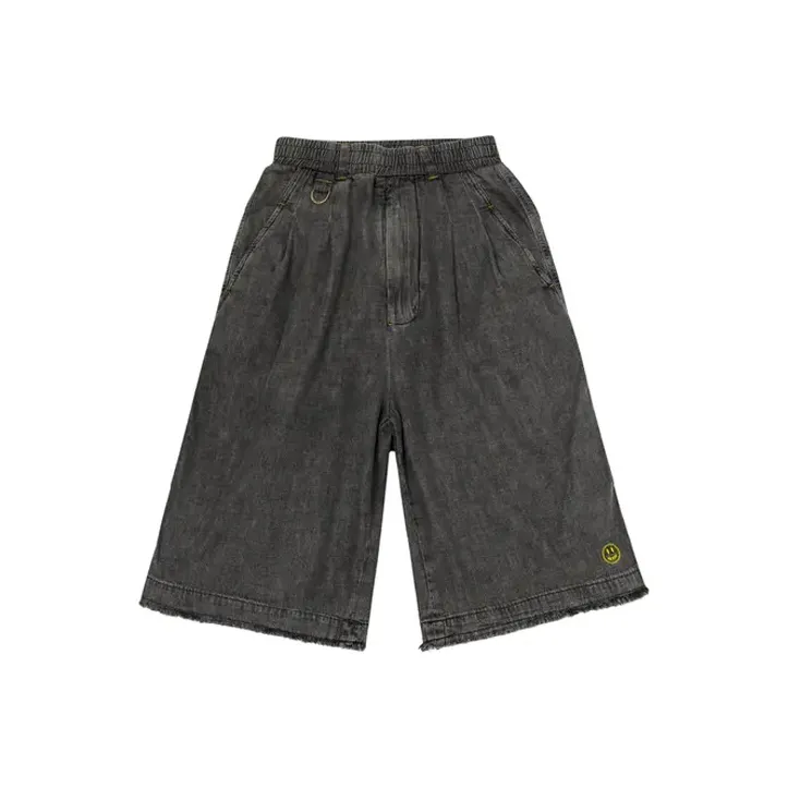 Drew House Smiley Collection Denim Shorts Unisex Black