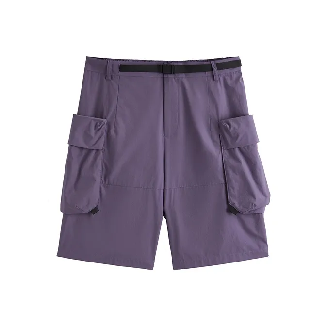 PEACEBIRD MEN Cargo Shorts Unisex Purple Batch 1 Straight Fit