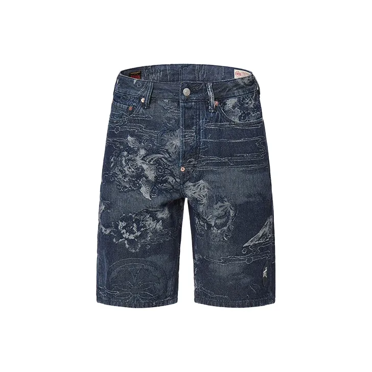 EVISU Denim Shorts Men's Denim Blue