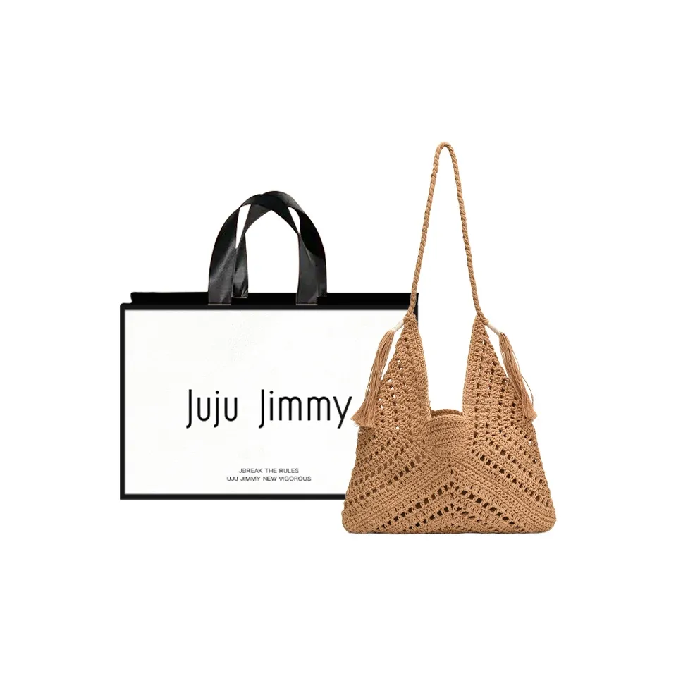 Juju Jimmy Плетеная сумка через плечо стандартная женская коричневая