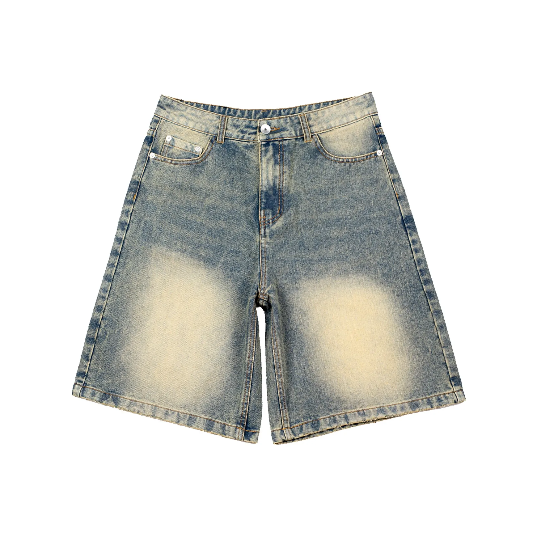 PASET Denim shorts Silk Men Vintage Blue