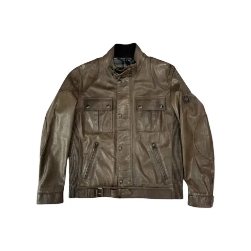 Belstaff Бронза Мужские Кожаные Куртки