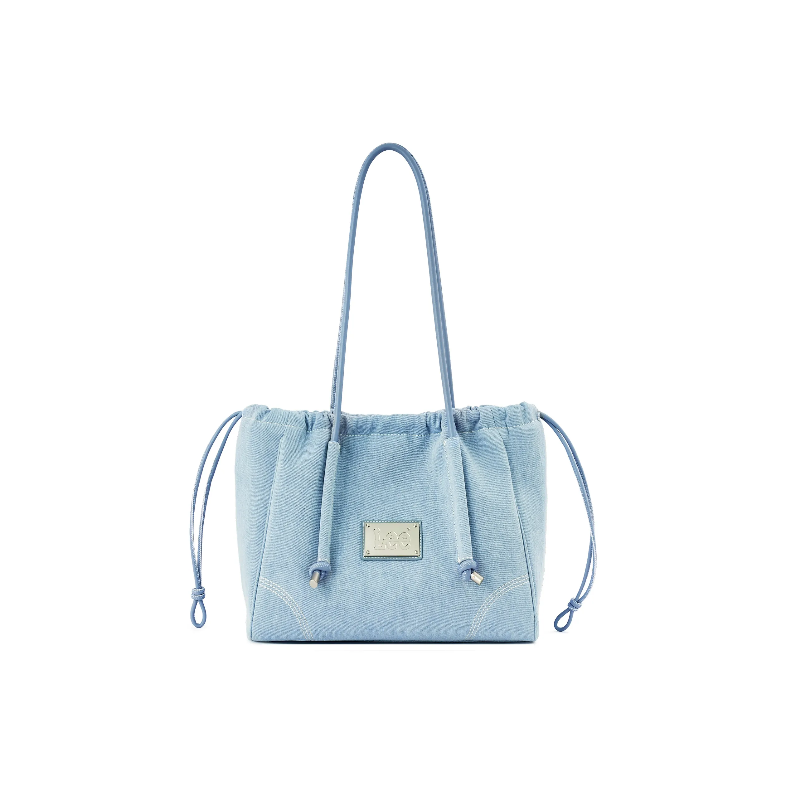 Lee Ткань ПУ (полиуретан) Сумка через плечо Сумка на плечо Сумка Большая Женская Светло-синяя