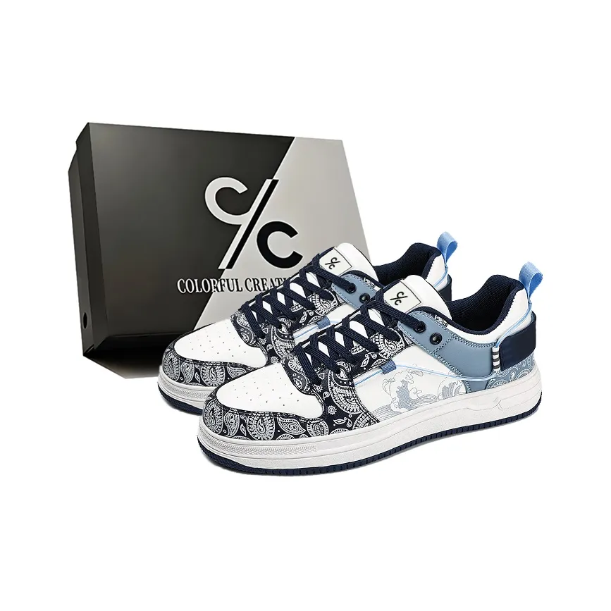 Colorful Creations визуально увеличивает рост устойчивые к истиранию дышащие противоскользящие низкие топы для скейтбординга Men's Box