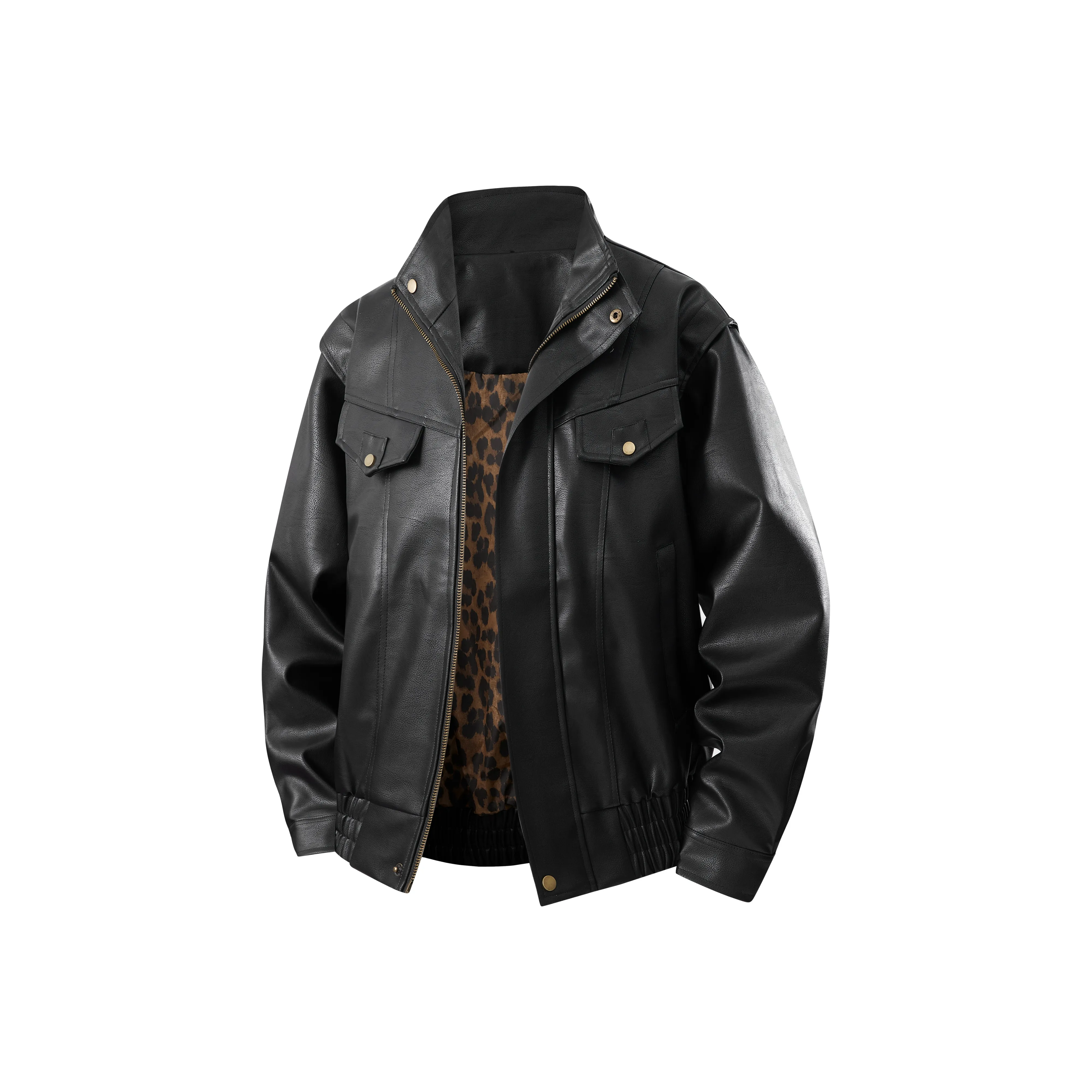 Paddington Bears кожаная куртка унисекс черного цвета