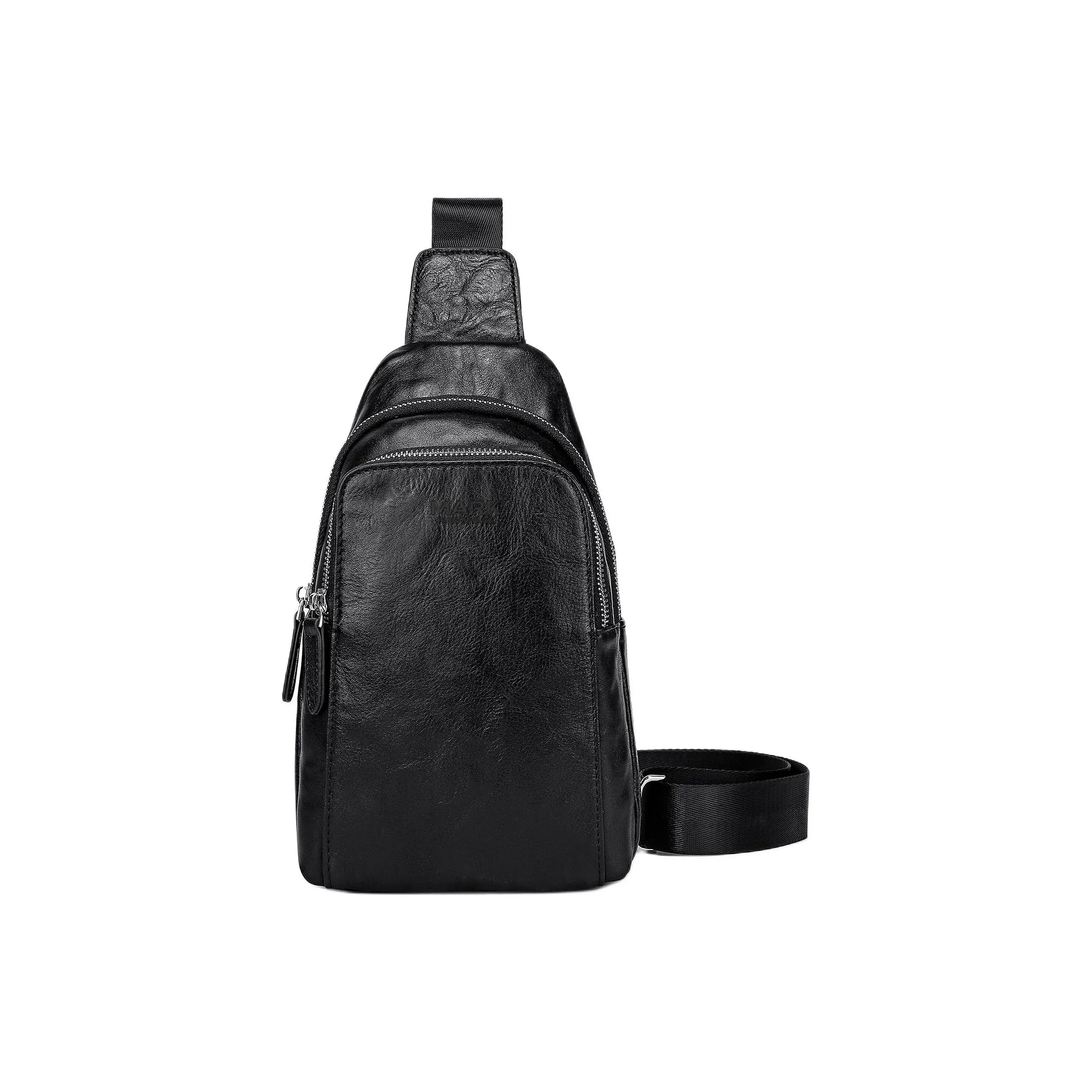 FAIRWHALE Сумка через плечо из коровьей кожи Мужская Черная