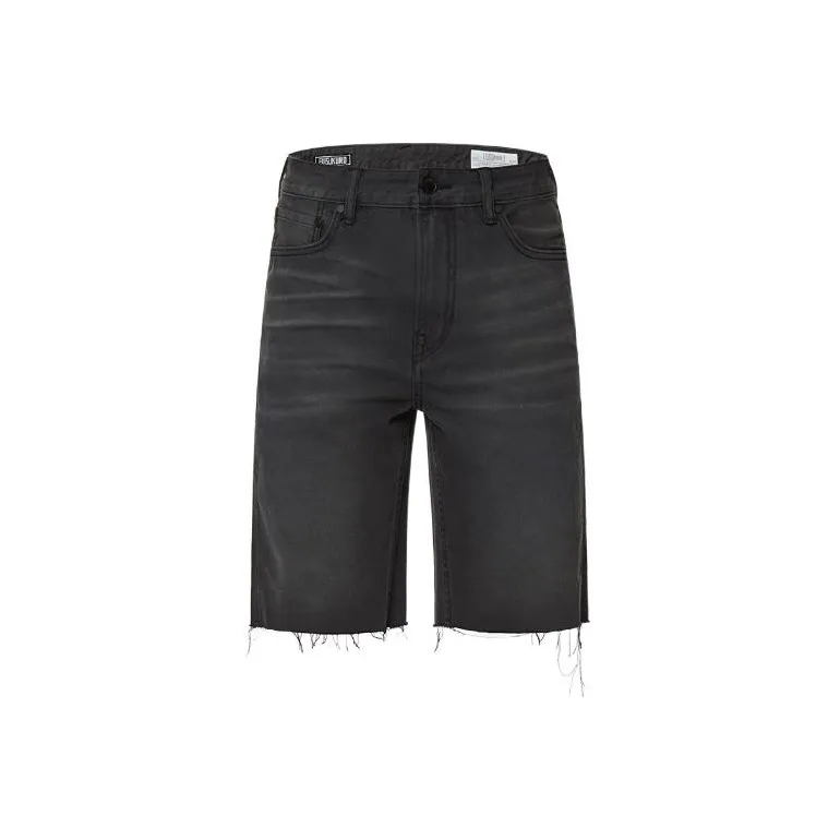 EVISU Мужские джинсовые шорты черного цвета