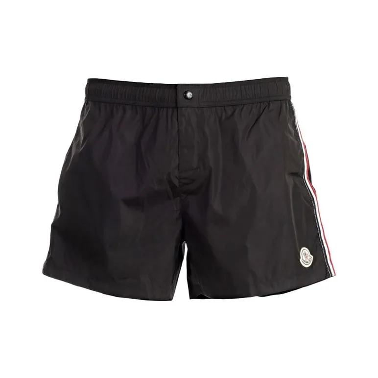 Moncler Logo Patch Stripe Detailed Swim Shorts