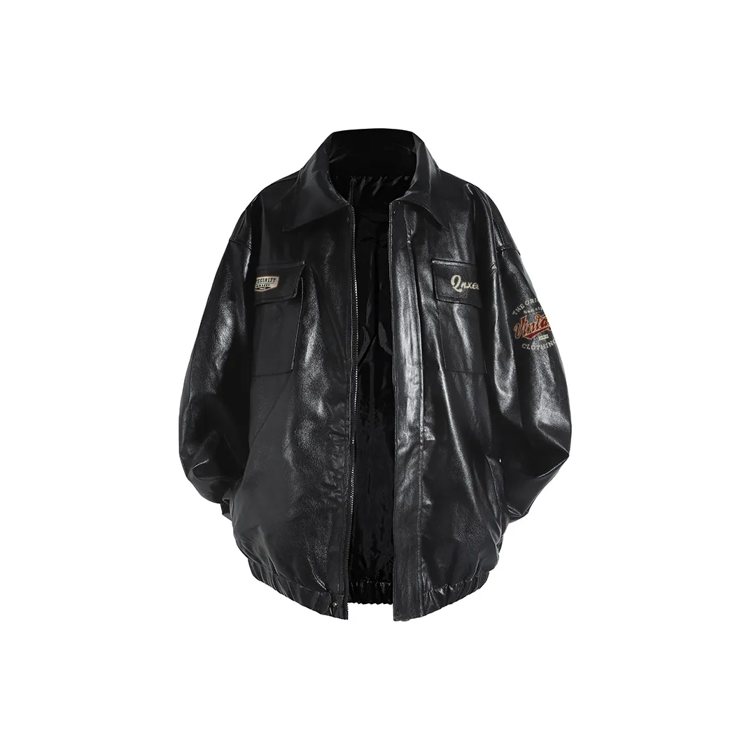 Qnxeey Унисекс Кожаные Куртки